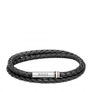 BOSS Bracelet Mens Black Ares Double Braid Bracelet