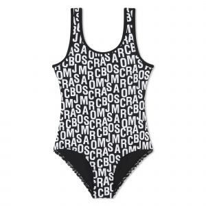 Marc Jacobs Swimsuit Girls Black Logo Print Swimsuit
