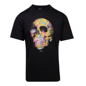 Mens Dark Navy Skull Regular Fit S/s T Shirt