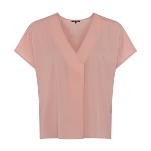 Womens Dusty Pink Crepe Light V Neck Top