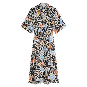 Suncoo Dress Womens Crème Carina Print Midi Dress
