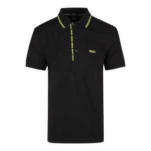 BOSS Polo Shirt Mens Black Paule 4 Slim S/s | Hurleys