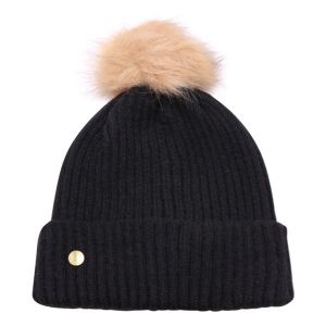 Katie Loxton Hat Womens Black Knitted Bobble Hat