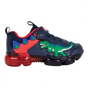 Bull Boys Trainers Boys Blue/Red T-Rex Lights Trainers