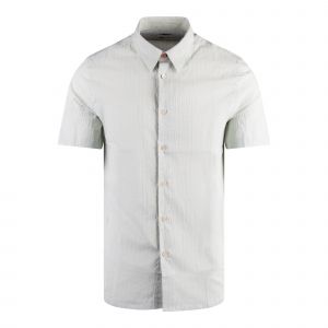 PS Paul Smith Shirt Mens Green Textured Casual Fit S/s Shirt