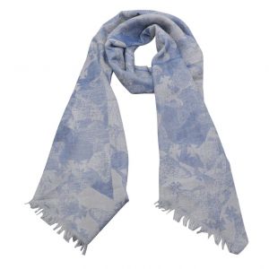 Womens Blue Orb Stamp Two Point Scarf