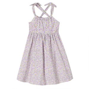 Girls Lilac Daisy Print Jersey Dress
