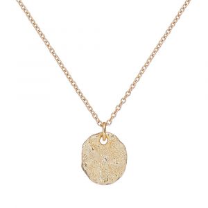 Womens Gold Mesra Moonrock Pendant Necklace