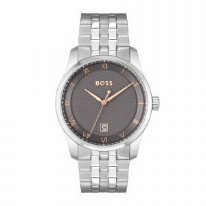 BOSS Watch Mens Silver/Grey Principle Bracelet Watch