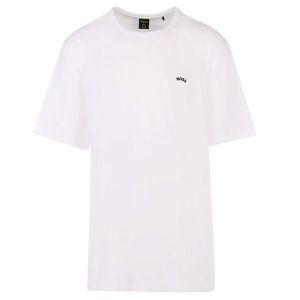 BOSS T Shirt Mens White Tee Curved S/s | Hurleys