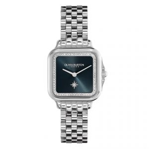 Olivia Burton Watch Womens Silver/Blue Grosvenor Bracelet Watch