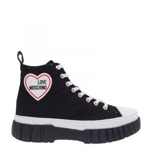 Love Moschino Boots Womens Black Canvas Trainer