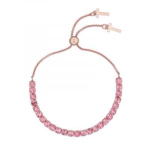 Womens Rose Gold/Light Rose Melrah Icon Crystal Slide Bracelet