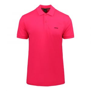 BOSS Polo Shirt Mens Bright Pink Piro S/s