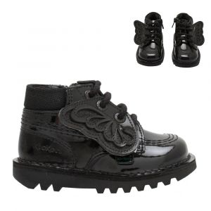 Infant Black Patent Hi Faeries Split Boots (5-12)