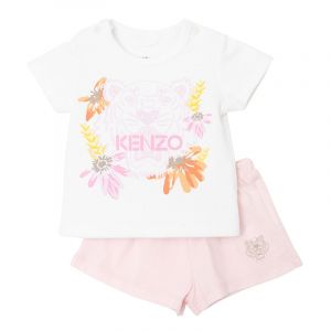 Baby Pale Pink Tiger T Shirt + Shorts Set