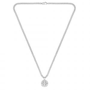 Mens Stainless Steel North Coin Necklace