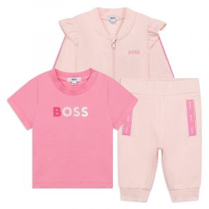 Baby Pale Pink 3 Piece Tracksuit Set