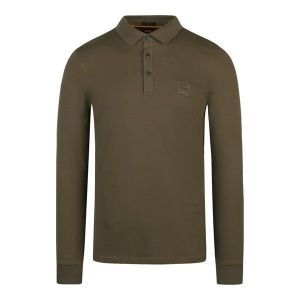 BOSS Polo Shirt Mens Dark Green Passerby Slim L/s | Hurleys