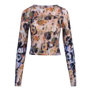 Womens Floral Light Print Visualise L/s Top