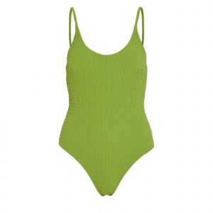 Vila Swimsuit Womens Kelp Forest Vimikayla Smocked Swimsuit 