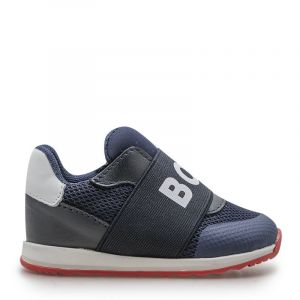 Toddler Navy Logo Elastic Trainers
