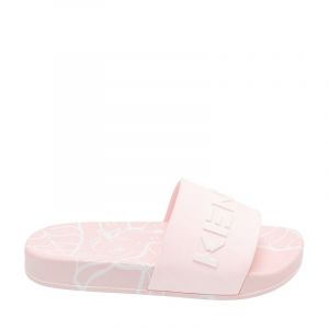 Girls Pale Pink Branded Tiger Slides (30-36)