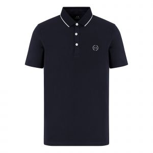 Armani Exchange Polo Shirt Mens Navy Small Circle Logo S/s Polo Shirt