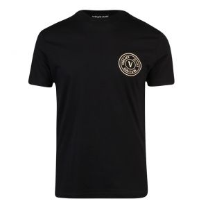 Mens Black/Gold Logo Emblem S/s T Shirt