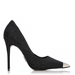 Womens Black Glitter Cerelia Heels