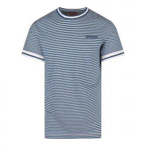 Sealskinz T Shirt Mens Blue/Cream Hingham Stripe UV S/s T Shirt