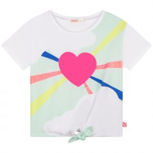 Girls White Heart Rainbow S/s T Shirt