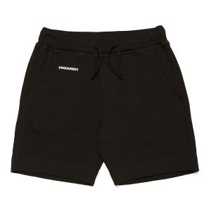 Boys Black Sports Maple Sweat Shorts