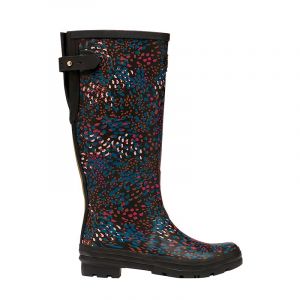 Womens Black Speckle Welly Print Boots