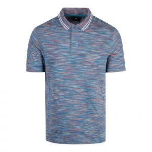 PS Paul Smith Polo Shirt Mens Blue Space Dye Reg Fit S/s Polo