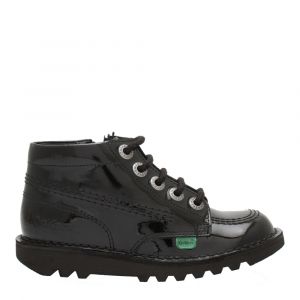 Junior Black Patent Kick Hi Zip Boots (12.5-2.5)