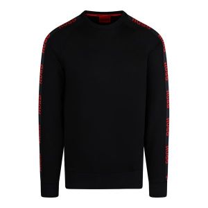 HUGO Sweatshirt Mens Black Sporty Logo Sweatshirt