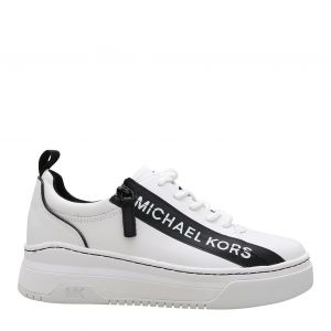 Womens White Alex Leather Zip Trainers
