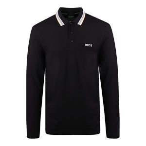 BOSS Polo Shirt Mens Black Plisy L/s | Hurleys