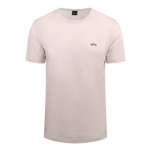 Mens Open White Tee Curved S/s T Shirt