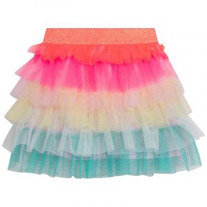 Girls Multicolour Rainbow Net Skirt