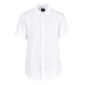 Armani Exchange Shirt Mens White Seersucker S/s Shirt