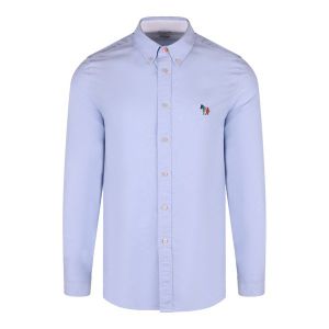 PS Paul Smith Shirt Mens Light Blue Broad Stripe Zebra Tailored Shirt