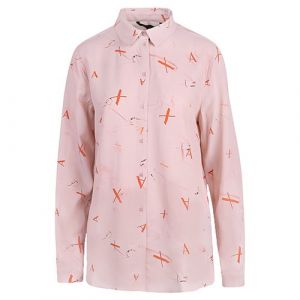 Womens Pink Printed Button Through Blouse
