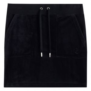 Juicy Couture Skirt Womens Black Robbie Pocket Velour Skirt