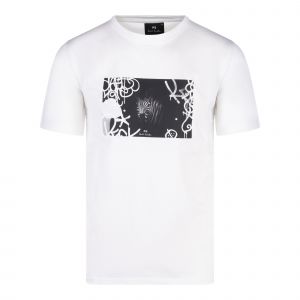 PS Paul Smith T Shirt Mens White Zebra Graffiti Reg Fit S/s T Shirt