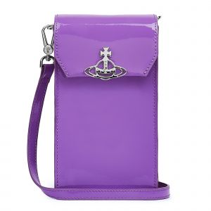 Vivienne Westwood Crossbody Bag Womens Purple Shiny Patent Phone Crossbody