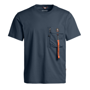 Parajumpers T Shirt Mens Dark Avio Mojave Pocket S/s T Shirt