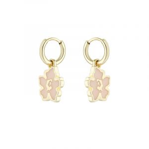 Womens Pale Gold/Pale Pink Larli Magnolia Huggie Earrings