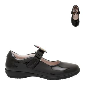 Girls Black Patent Bonnie Unicorn F Fit Shoes (24-37)